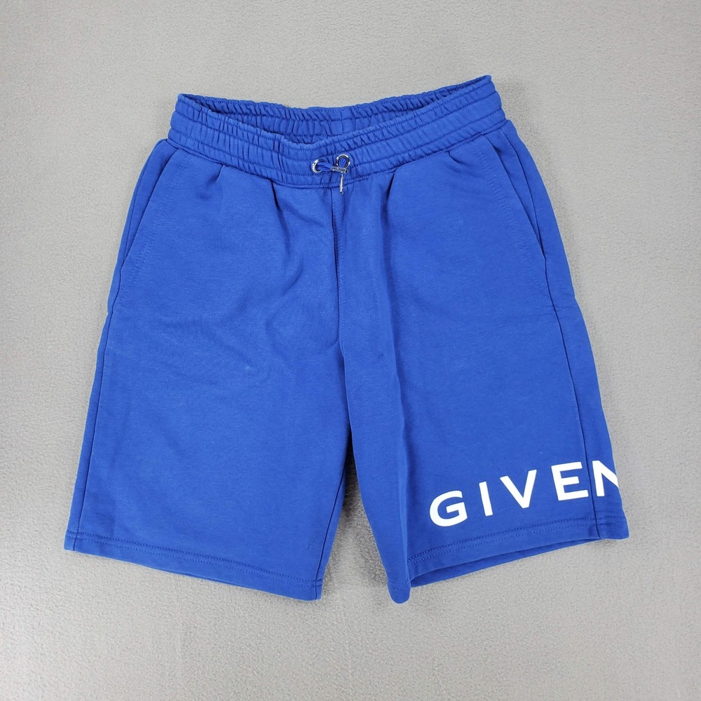 Givenchy Sweat Shorts Kids 12 Blue Logo Drawstring Designer Luxury Casual